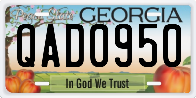 GA license plate QAD0950