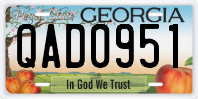GA license plate QAD0951