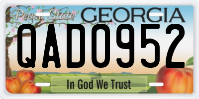 GA license plate QAD0952