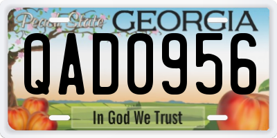 GA license plate QAD0956