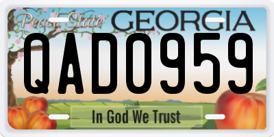 GA license plate QAD0959