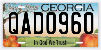 GA license plate QAD0960