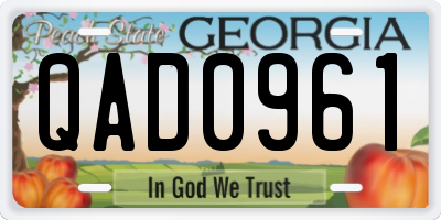 GA license plate QAD0961