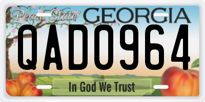 GA license plate QAD0964
