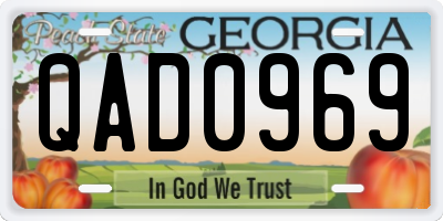 GA license plate QAD0969