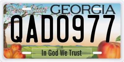 GA license plate QAD0977