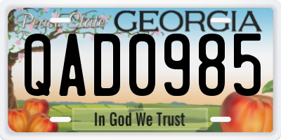 GA license plate QAD0985