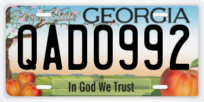 GA license plate QAD0992