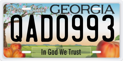 GA license plate QAD0993