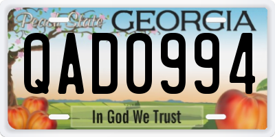 GA license plate QAD0994