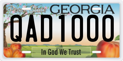 GA license plate QAD1000
