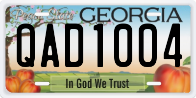 GA license plate QAD1004