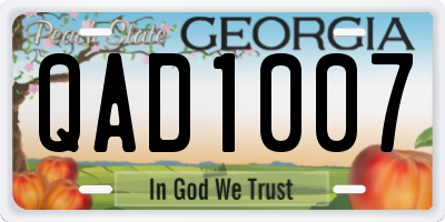 GA license plate QAD1007