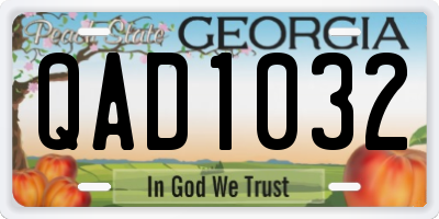 GA license plate QAD1032