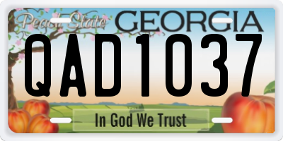 GA license plate QAD1037