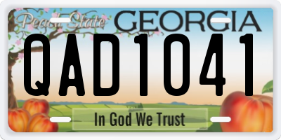 GA license plate QAD1041