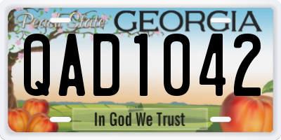 GA license plate QAD1042