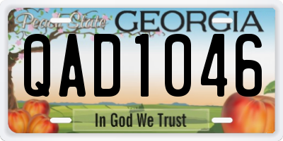 GA license plate QAD1046
