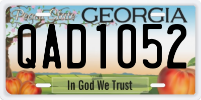 GA license plate QAD1052