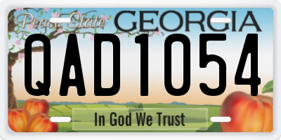 GA license plate QAD1054