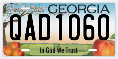 GA license plate QAD1060