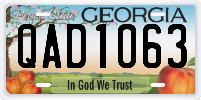 GA license plate QAD1063