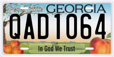 GA license plate QAD1064