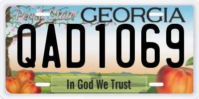GA license plate QAD1069