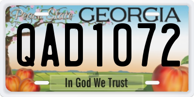 GA license plate QAD1072