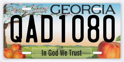 GA license plate QAD1080