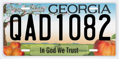 GA license plate QAD1082
