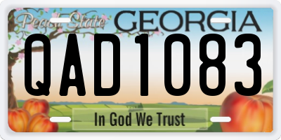 GA license plate QAD1083