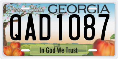 GA license plate QAD1087