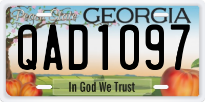 GA license plate QAD1097