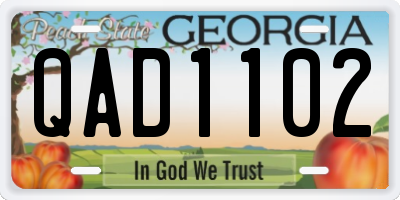 GA license plate QAD1102