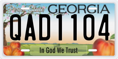 GA license plate QAD1104