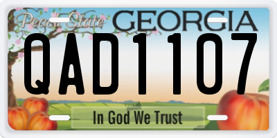 GA license plate QAD1107