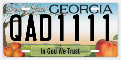 GA license plate QAD1111