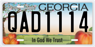 GA license plate QAD1114
