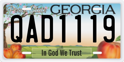 GA license plate QAD1119