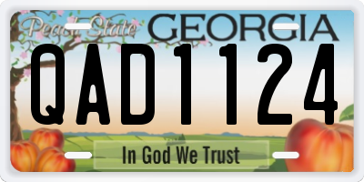 GA license plate QAD1124