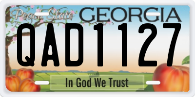 GA license plate QAD1127