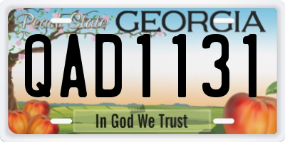 GA license plate QAD1131
