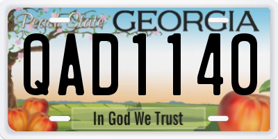 GA license plate QAD1140