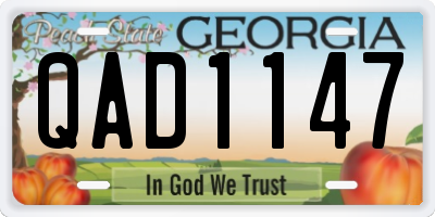 GA license plate QAD1147