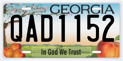 GA license plate QAD1152
