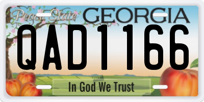 GA license plate QAD1166