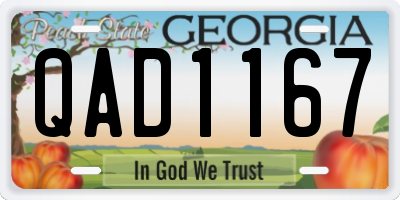 GA license plate QAD1167