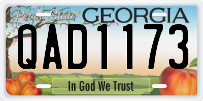 GA license plate QAD1173