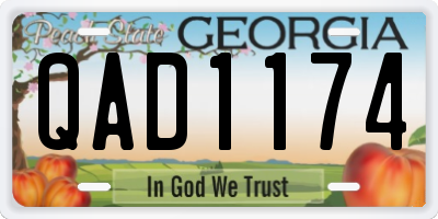 GA license plate QAD1174